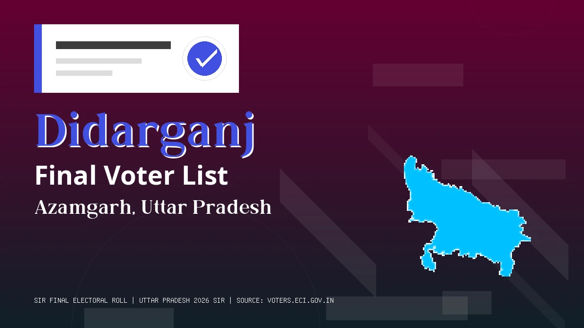 Didarganj Final Voter List Uttar Pradesh
