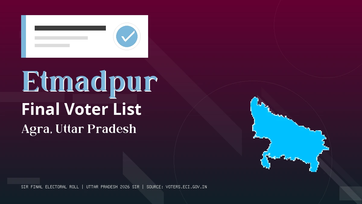 Etmadpur Final Voter List Uttar Pradesh