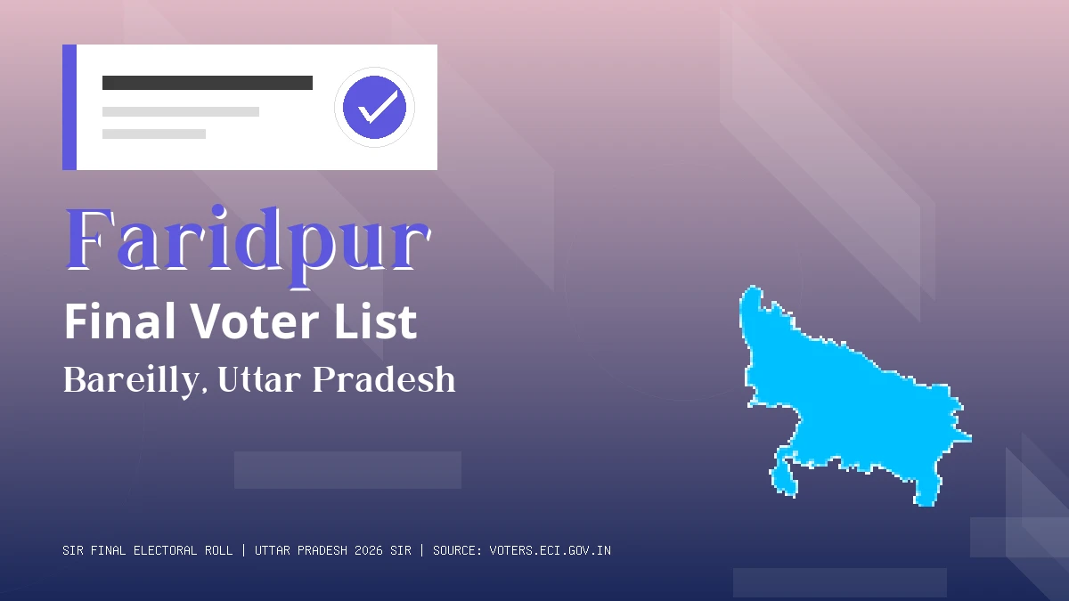 Faridpur Final Voter List Uttar Pradesh