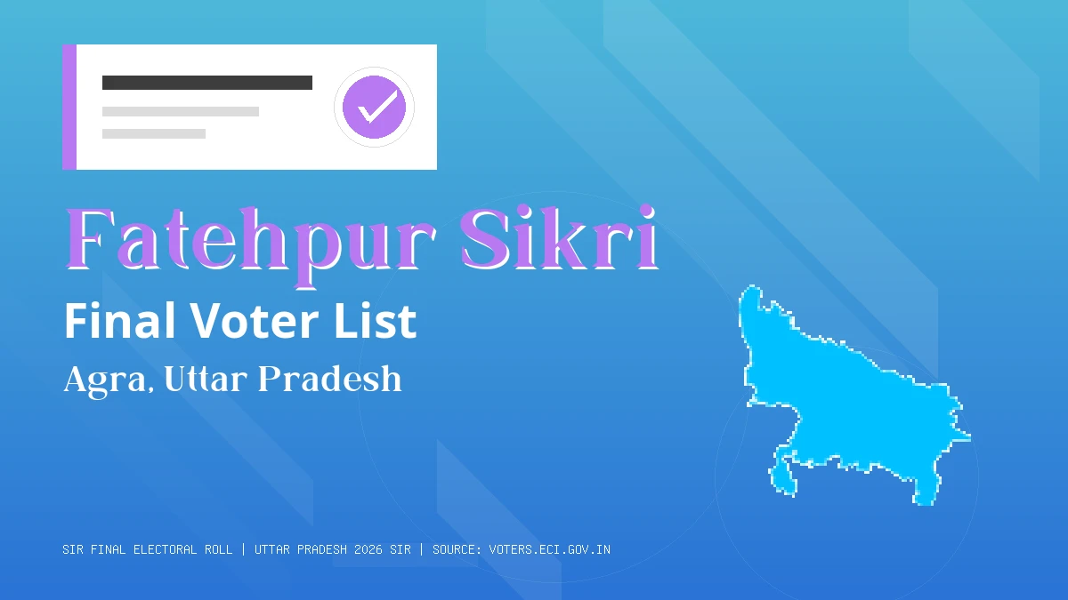 Fatehpur Sikri Final Voter List Uttar Pradesh