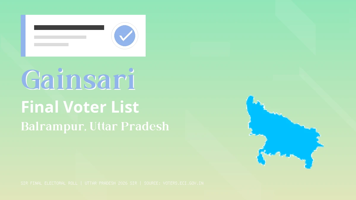 Gainsari Final Voter List Uttar Pradesh