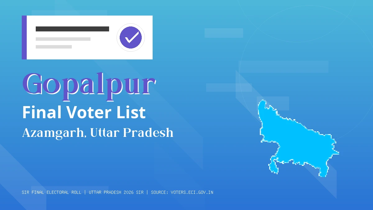 Gopalpur Final Voter List Uttar Pradesh