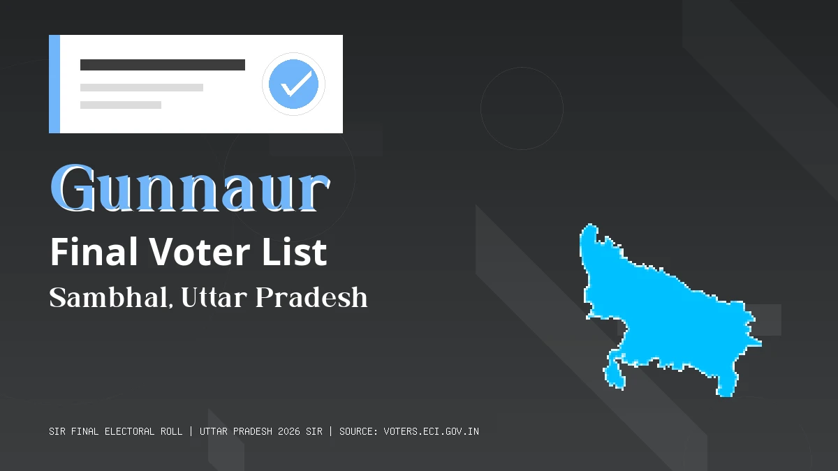Gunnaur Final Voter List Uttar Pradesh