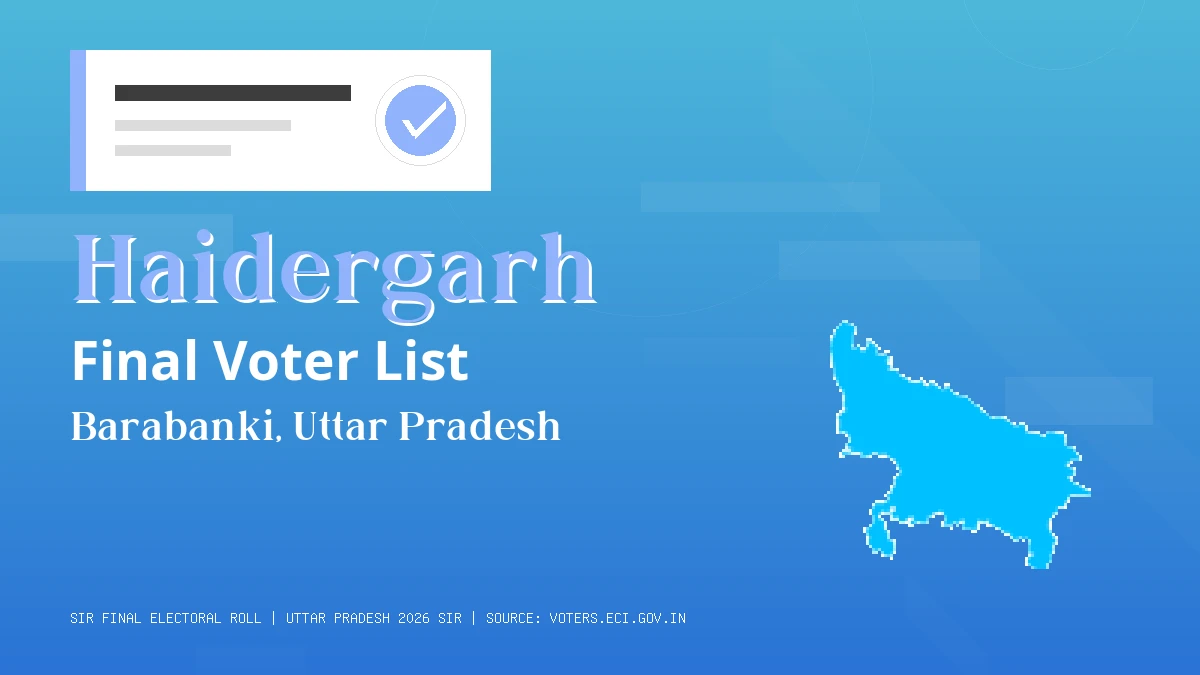 Haidergarh Final Voter List Uttar Pradesh