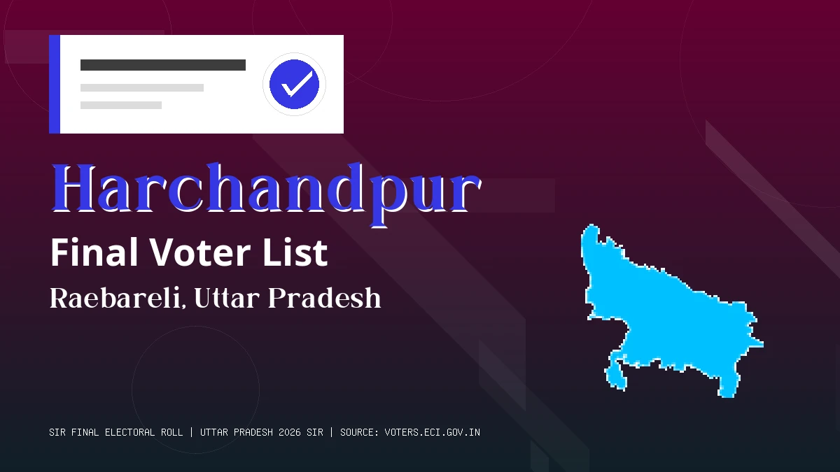 Harchandpur Final Voter List Uttar Pradesh