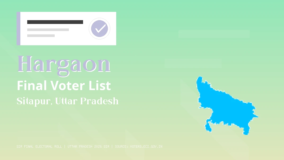 Hargaon Final Voter List Uttar Pradesh
