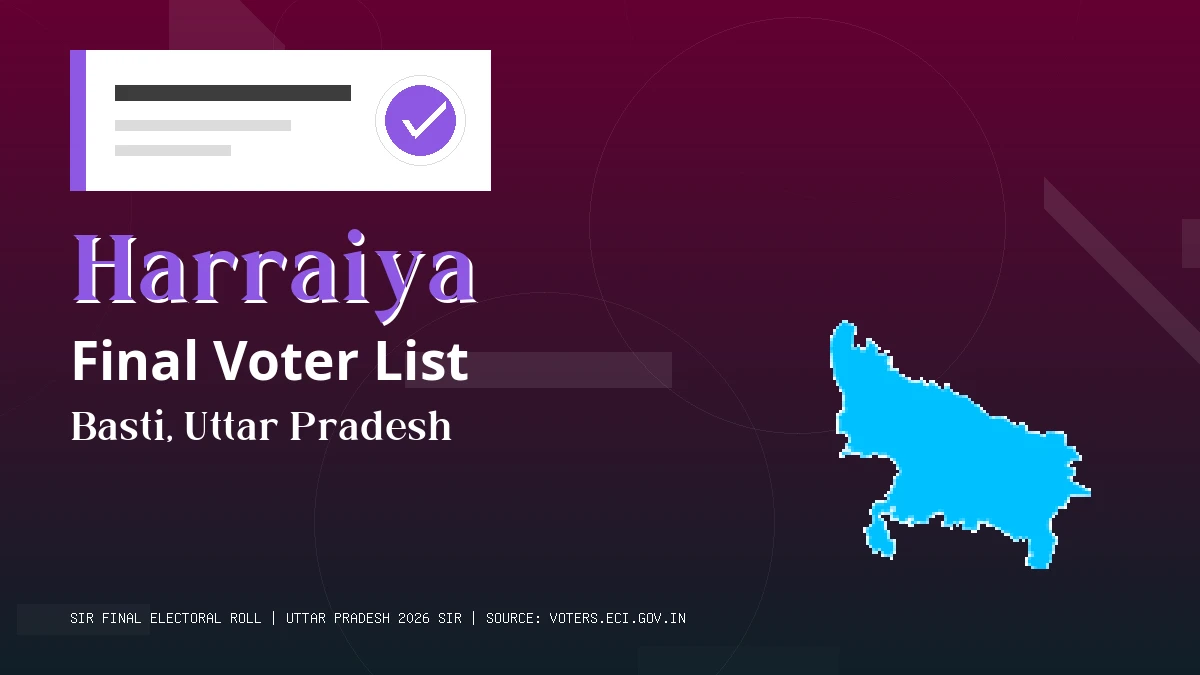 Harraiya Final Voter List Uttar Pradesh