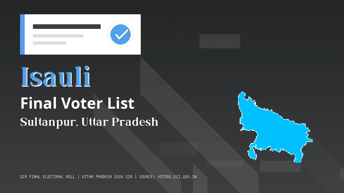 Isauli Final Voter List Uttar Pradesh
