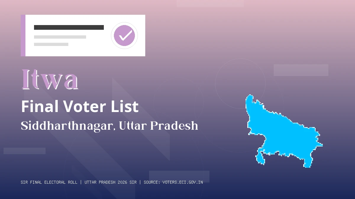 Itwa Final Voter List Uttar Pradesh