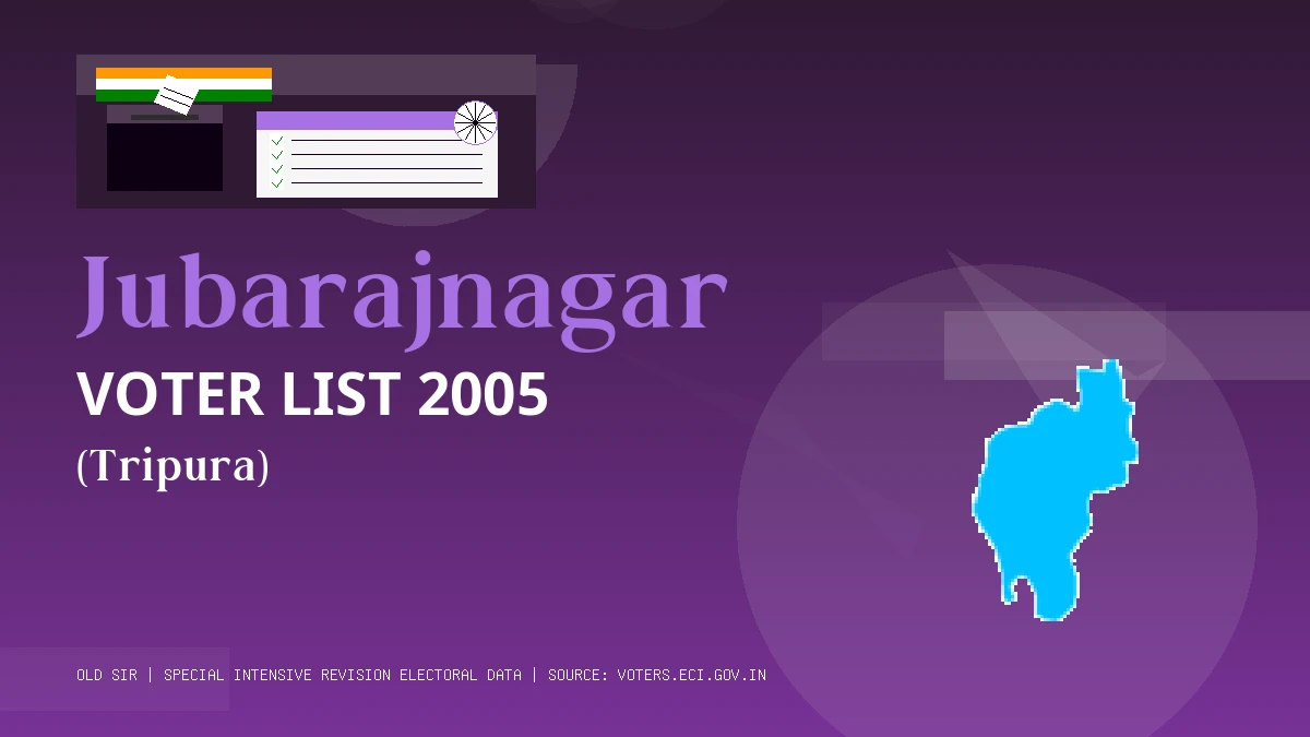 Jubarajnagar 2005 Voter List PDF (North Tripra) - Tripura Old SIR Electoral Roll