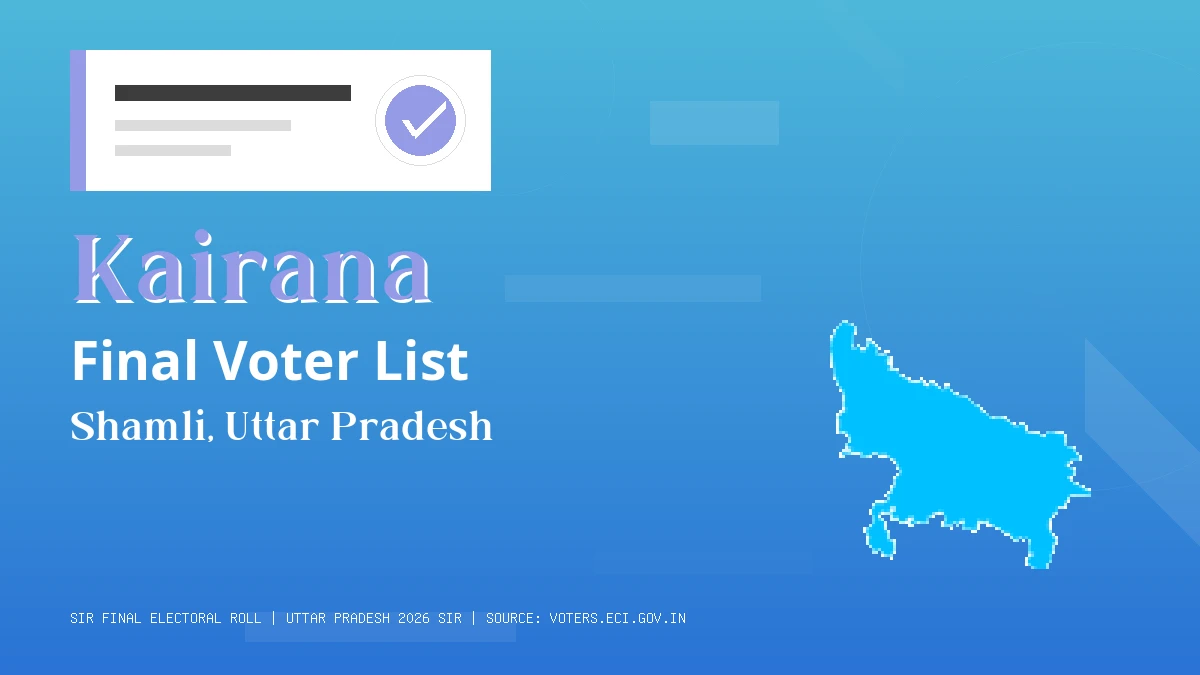 Kairana Final Voter List Uttar Pradesh