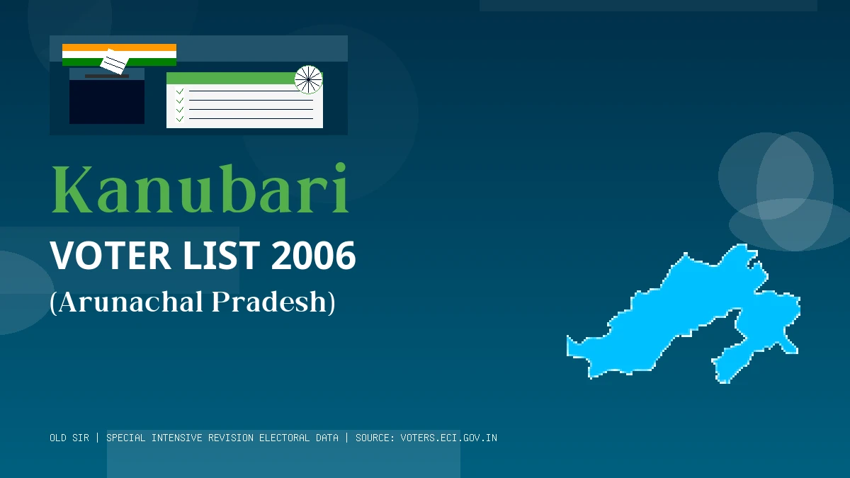 Kanubari Voter List 2006 PDF Download Arunachal Pradesh