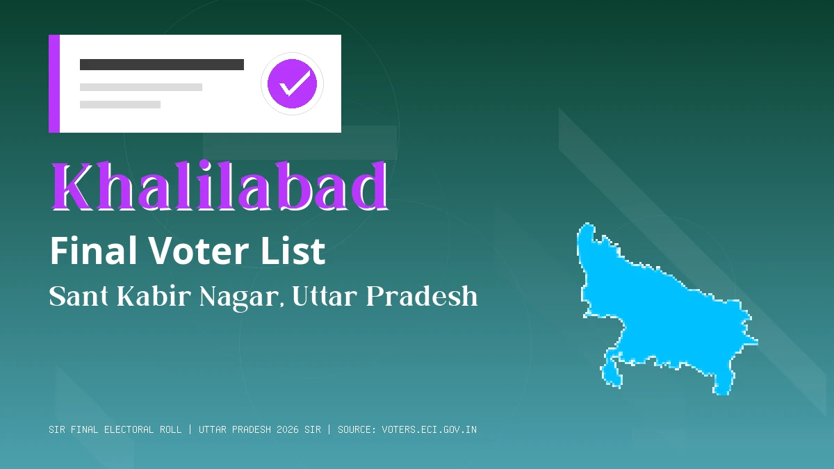 Khalilabad Final Voter List Uttar Pradesh