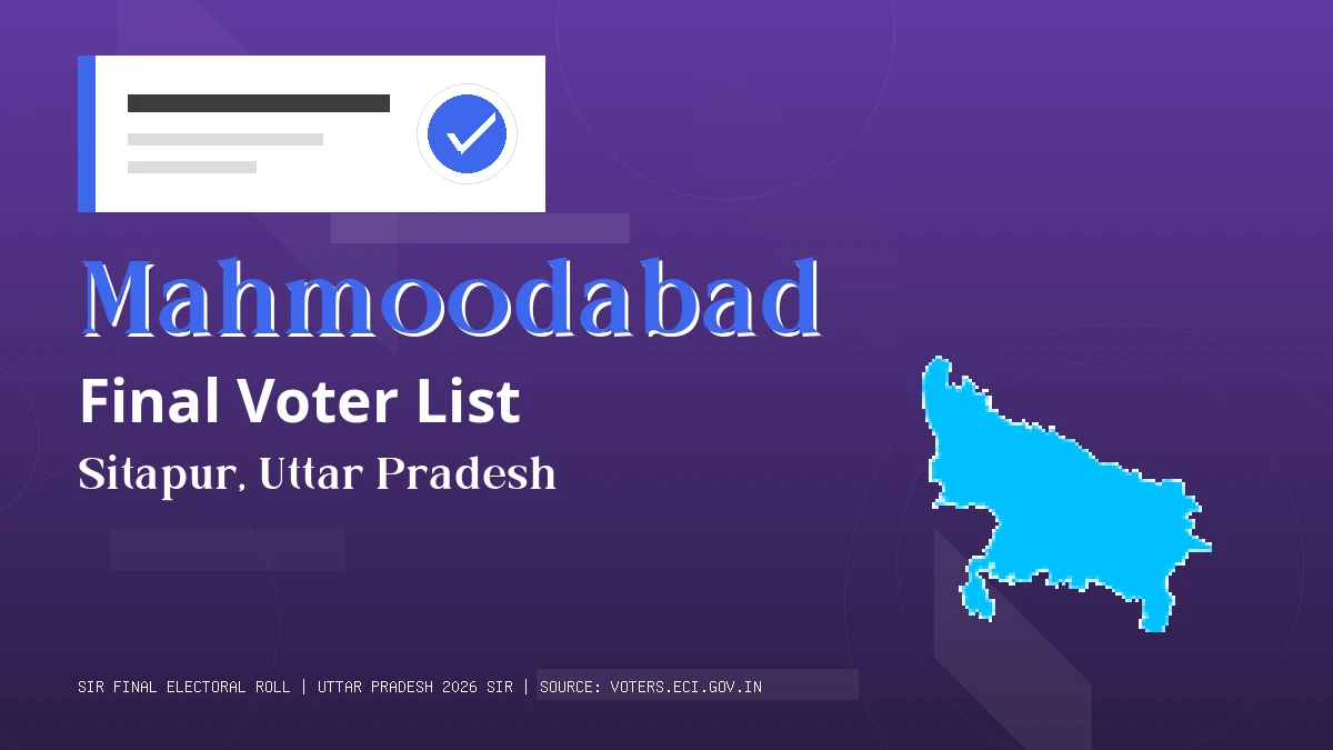 Mahmoodabad Final Voter List Uttar Pradesh
