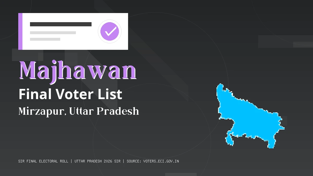 Majhawan Final Voter List Uttar Pradesh