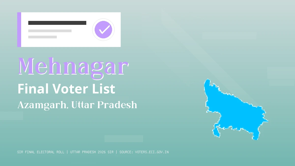 Mehnagar Final Voter List Uttar Pradesh