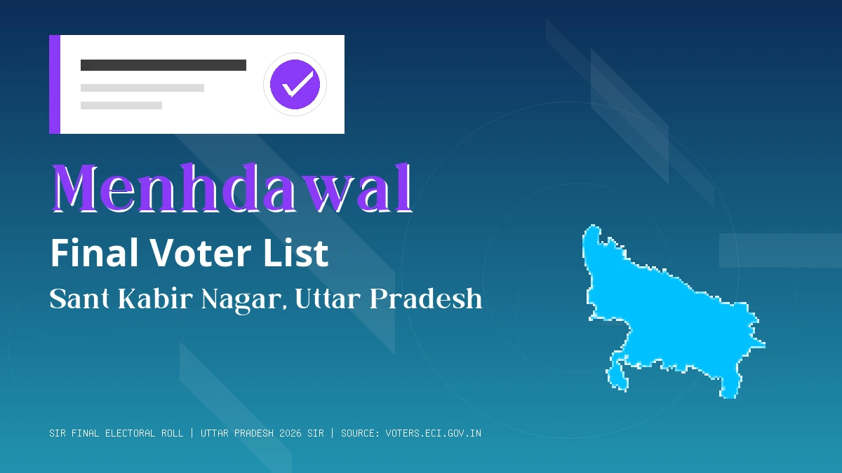Menhdawal Final Voter List Uttar Pradesh