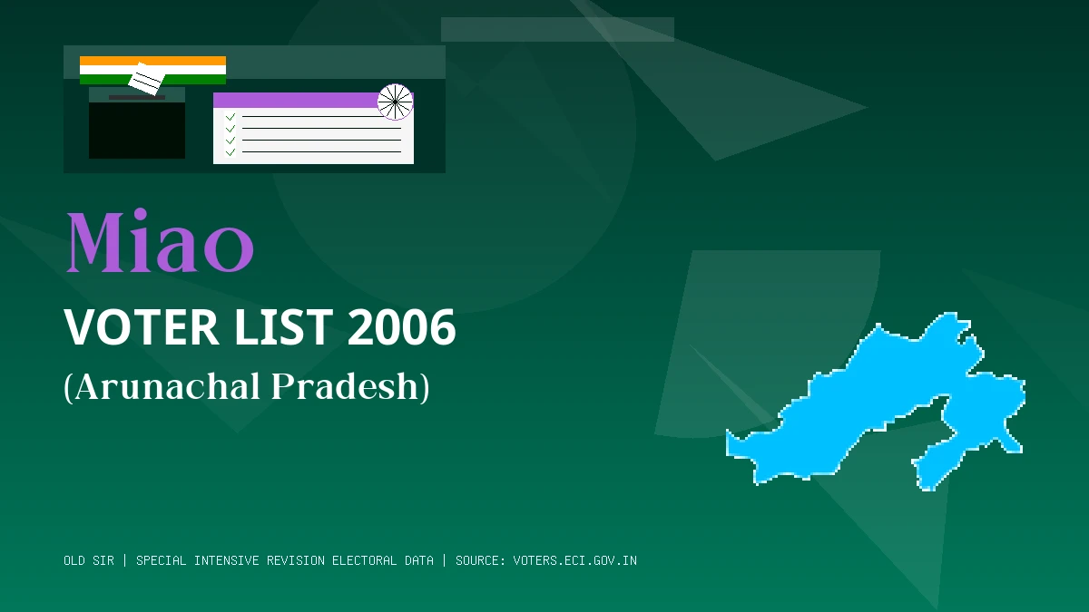 Miao Voter List 2006 PDF Download Arunachal Pradesh