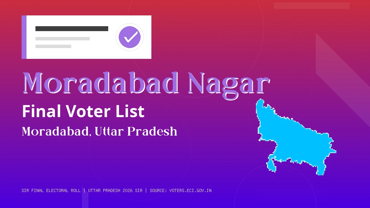 Moradabad Nagar Final Voter List Uttar Pradesh