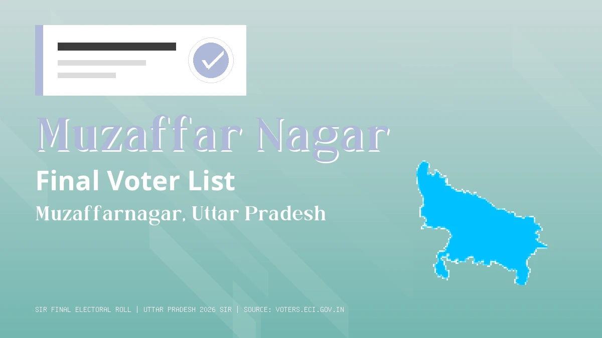 Muzaffar Nagar Final Voter List Uttar Pradesh