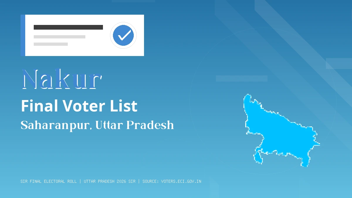 Nakur Final Voter List Uttar Pradesh