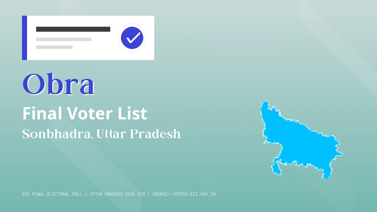 Obra Final Voter List Uttar Pradesh