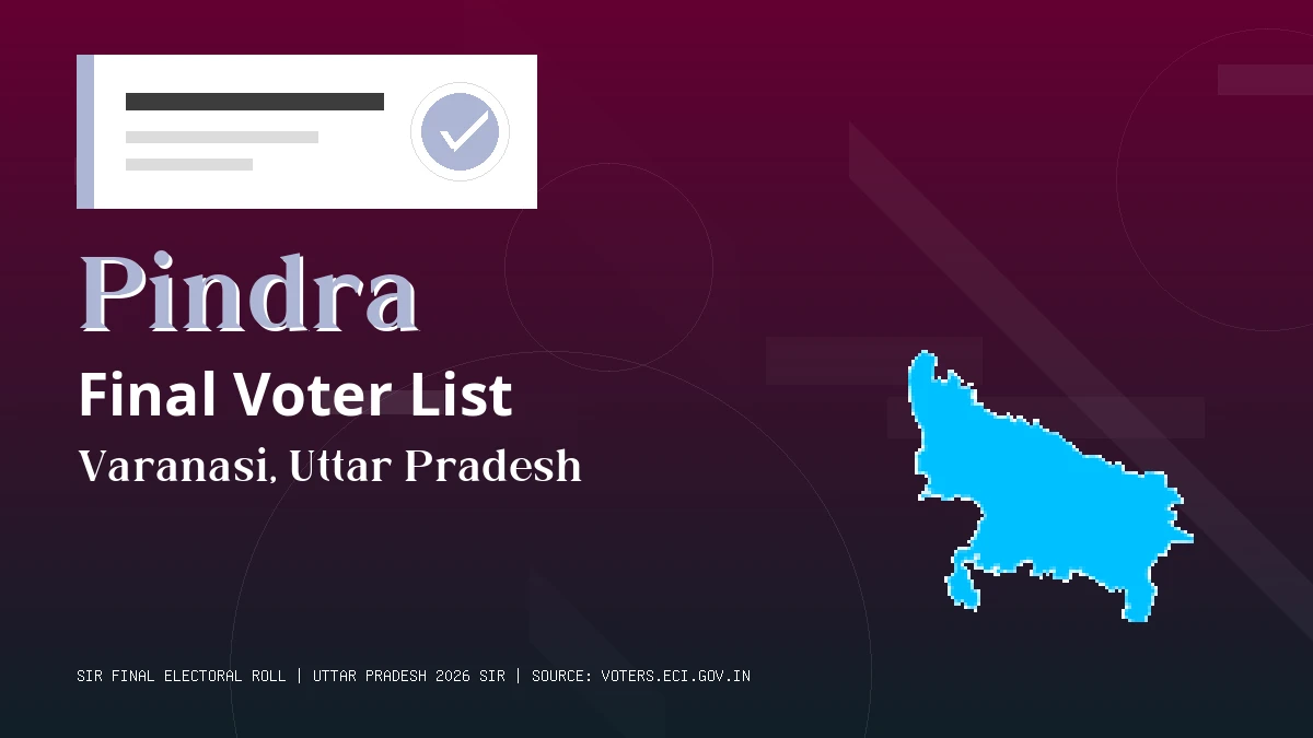 Pindra Final Voter List Uttar Pradesh