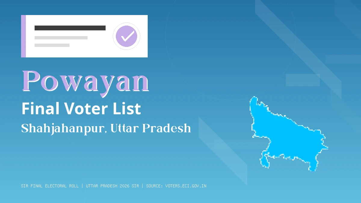 Powayan Final Voter List Uttar Pradesh