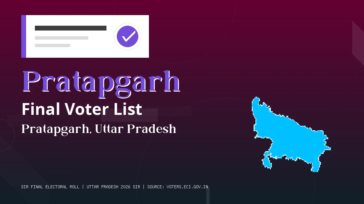 Pratapgarh Final Voter List Uttar Pradesh