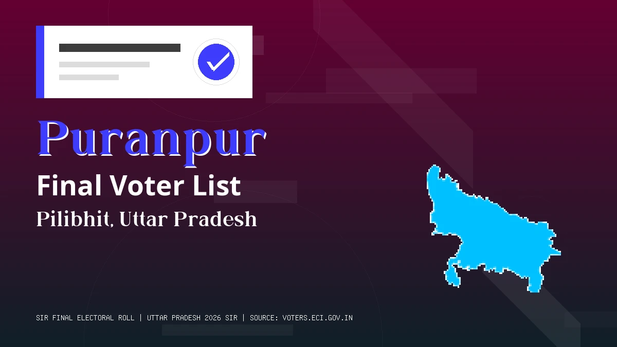 Puranpur Final Voter List Uttar Pradesh