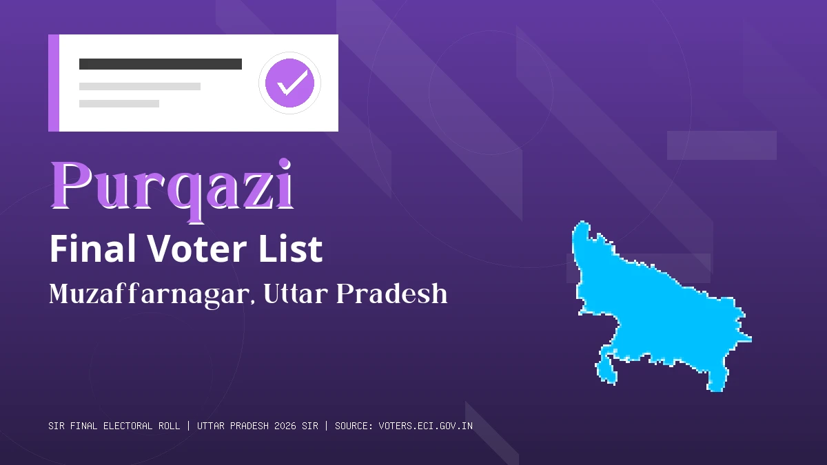 Purqazi Final Voter List Uttar Pradesh