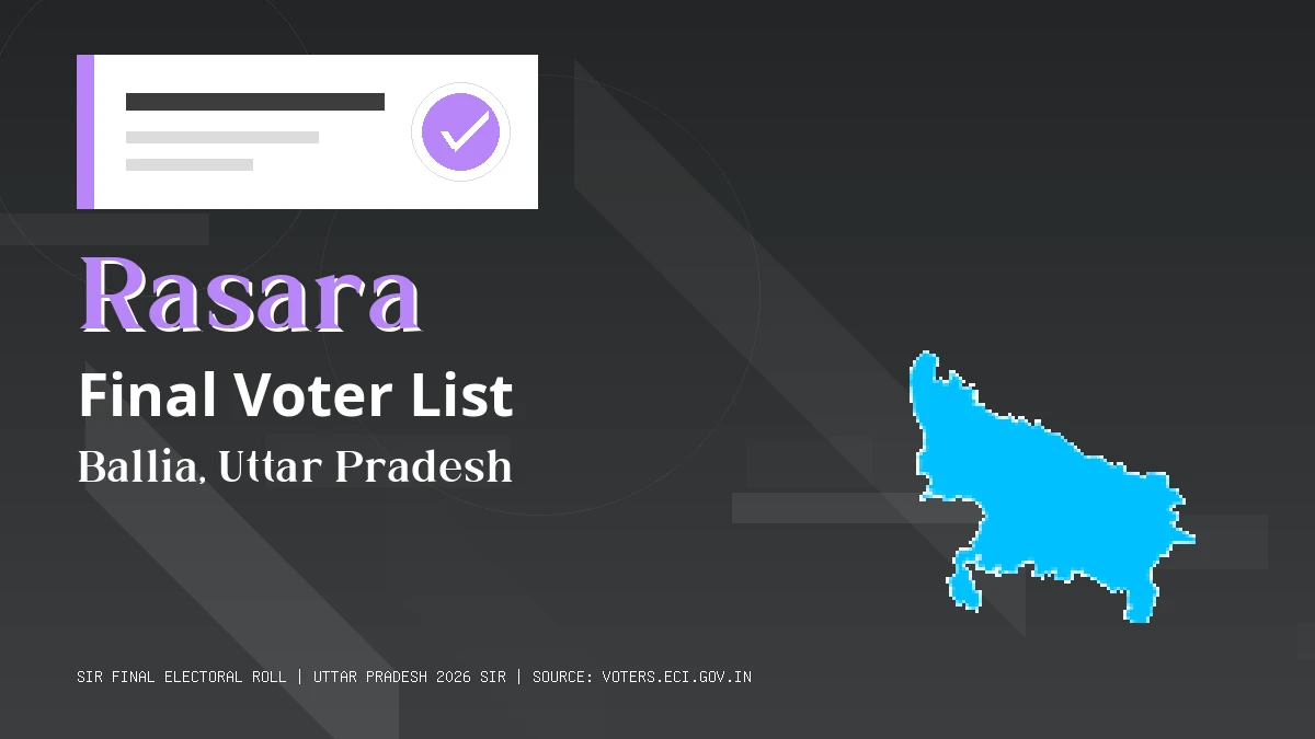 Rasara Final Voter List Uttar Pradesh