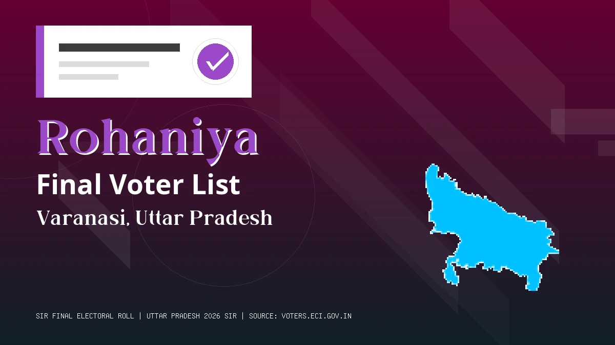 Rohaniya Final Voter List Uttar Pradesh