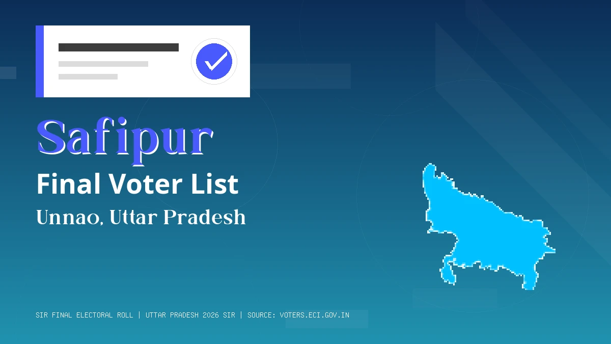 Safipur Final Voter List Uttar Pradesh