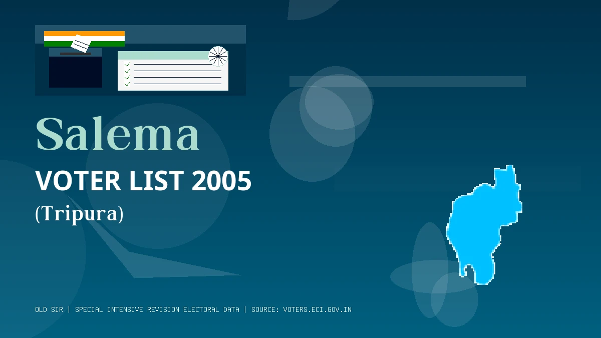 Salema 2005 Voter List PDF (Dhalai) - Tripura Old SIR Electoral Roll