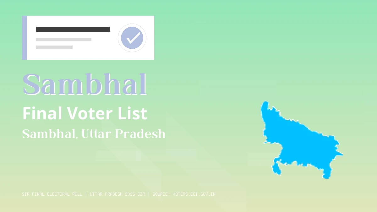 Sambhal Final Voter List Uttar Pradesh