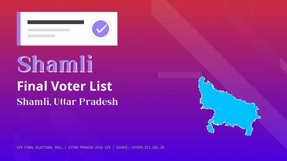 Shamli Final Voter List Uttar Pradesh