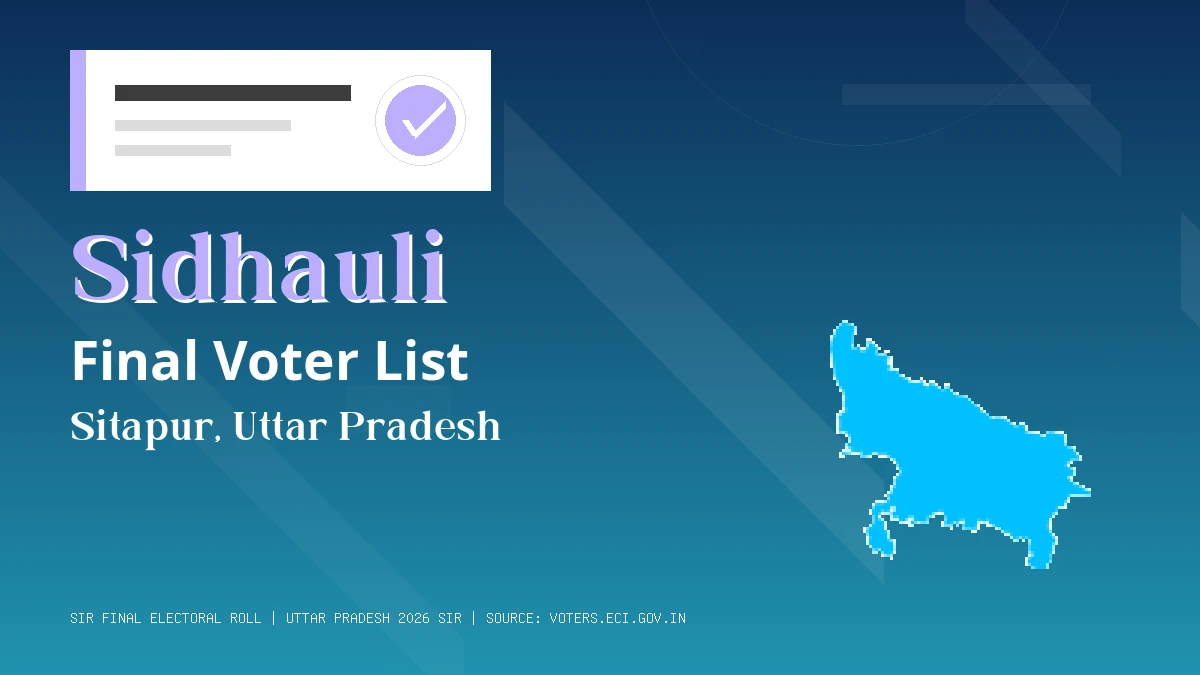 Sidhauli Final Voter List Uttar Pradesh
