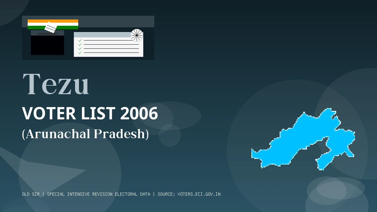 Tezu Voter List 2006 PDF Download Arunachal Pradesh