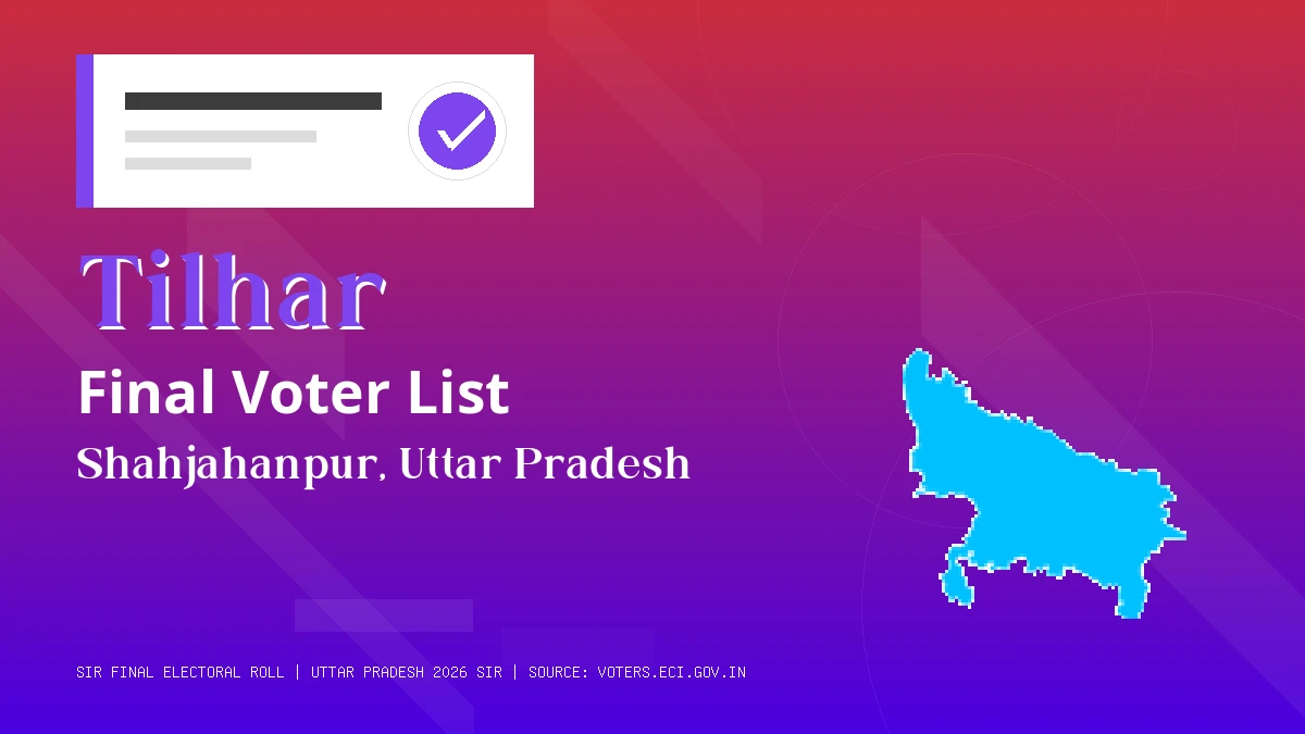 Tilhar Final Voter List Uttar Pradesh