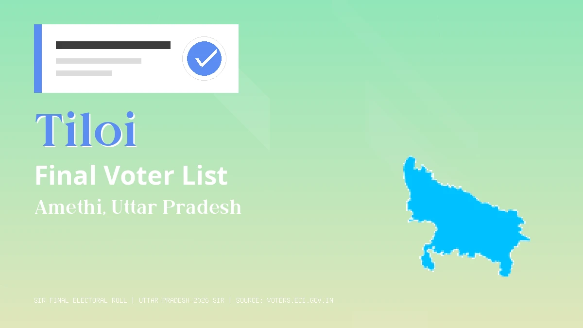 Tiloi Final Voter List Uttar Pradesh