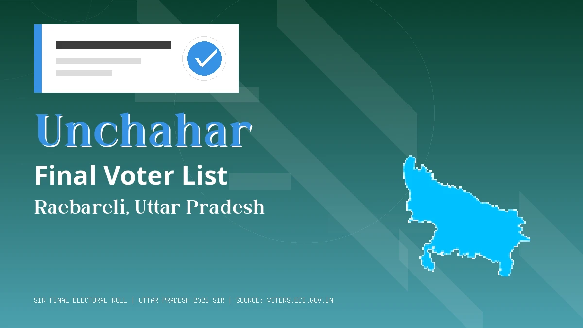 Unchahar Final Voter List Uttar Pradesh