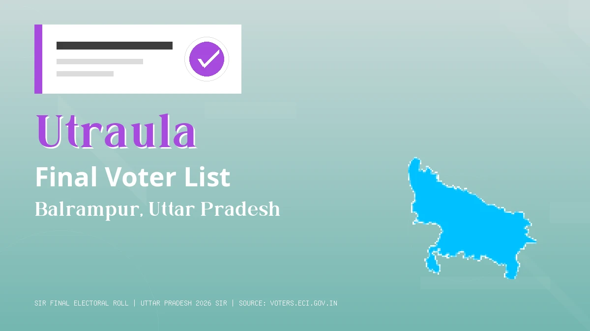 Utraula Final Voter List Uttar Pradesh
