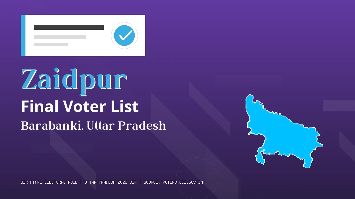 Zaidpur Final Voter List Uttar Pradesh