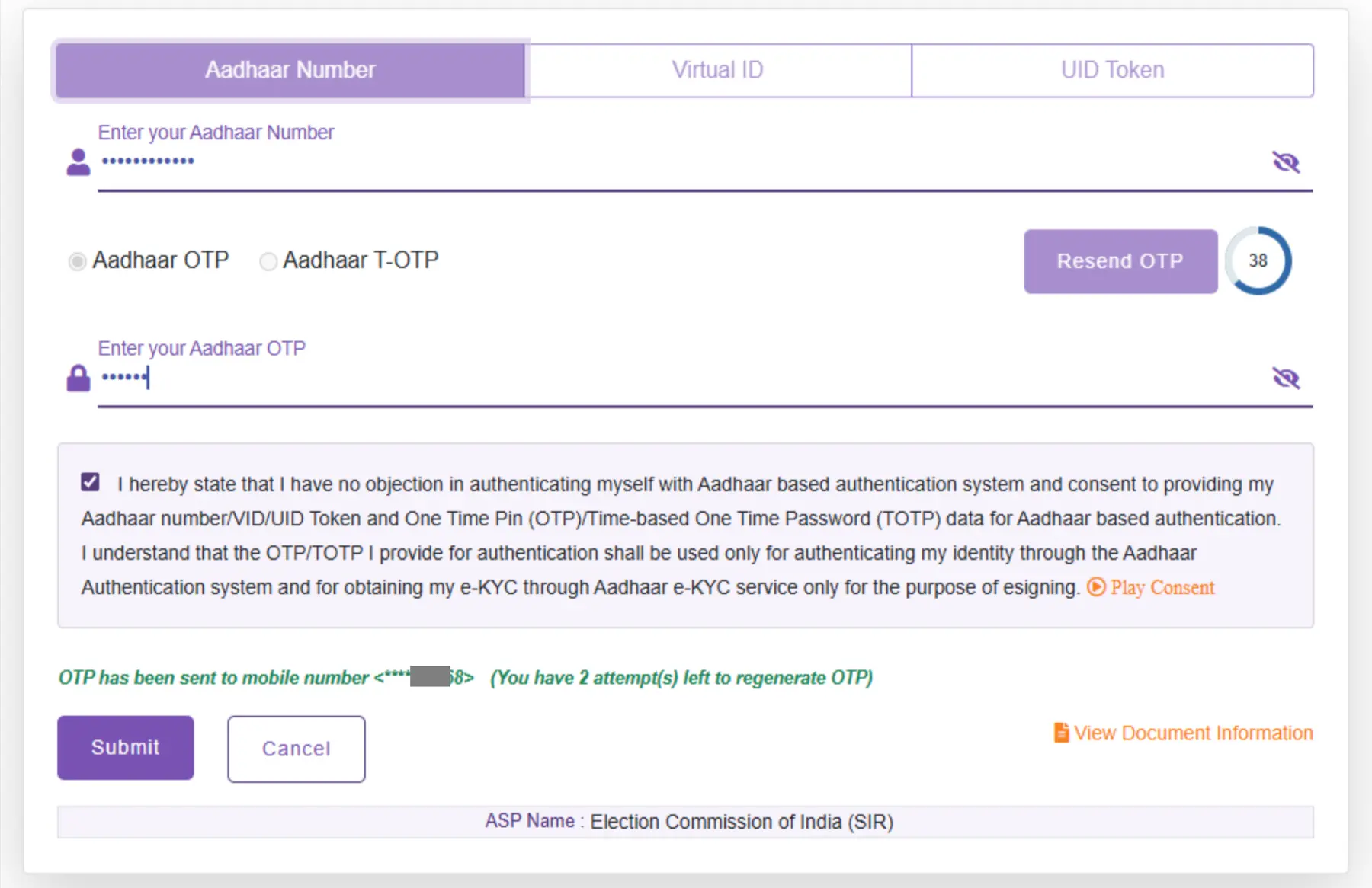 Aadhaar e-Sign