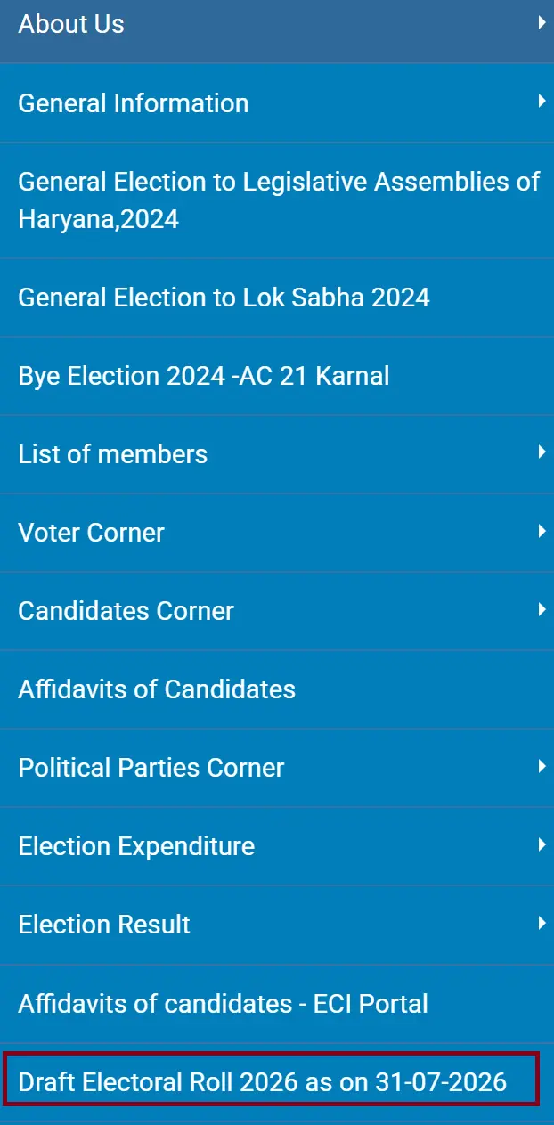 SIR Draft Electoral Roll 2026 