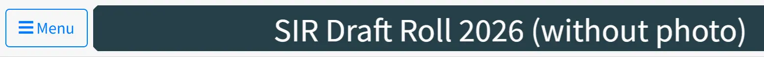 SIR Draft Roll 2026