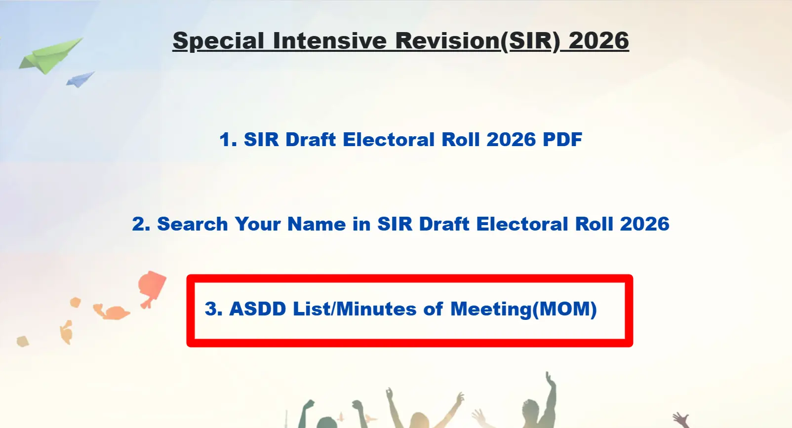 Delhi ASDD List