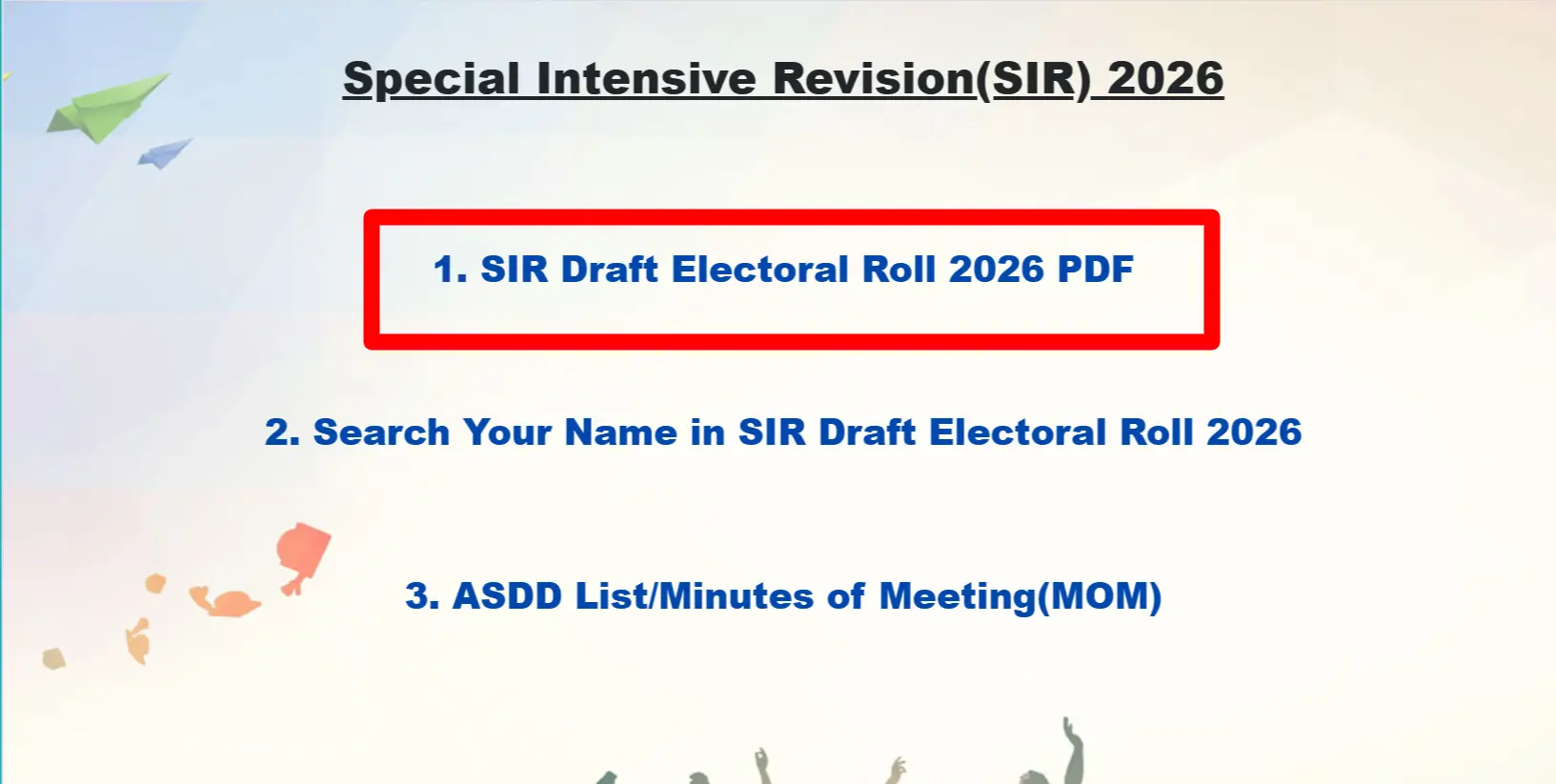 SIR Draft Electoral Roll Link