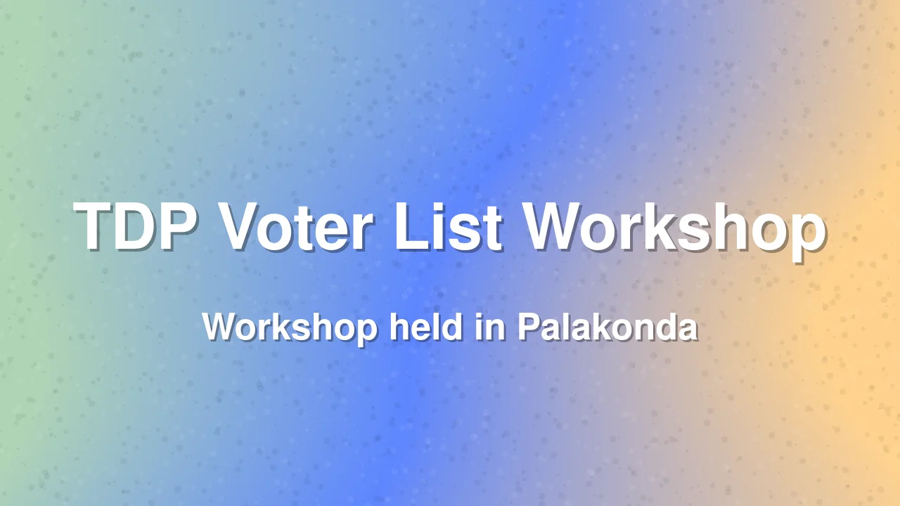 TDP conducts voter list revision workshop in Palakonda